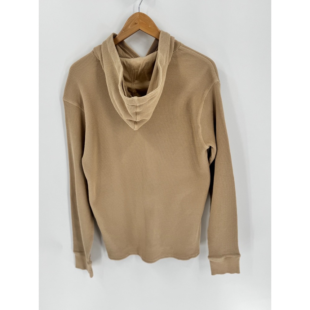 Pact Hoodie Mens Small Tan Waffle Knit Hoodie Organic Cotton - Picture 7 of 10